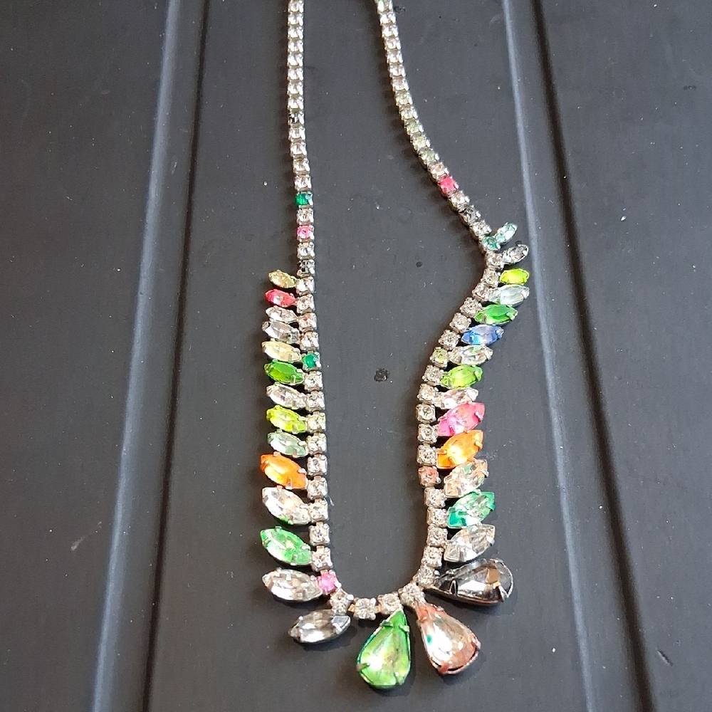 Vibrant Crystal Necklace with Multicolor Stones
